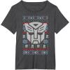 imageTransformers Christmas Autobots Retro Ugly Sweater Style TShirtDark Heather Grey