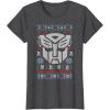 imageTransformers Christmas Autobots Retro Ugly Sweater Style TShirtDark Heather Grey