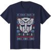 imageTransformers Christmas Autobots Retro Ugly Sweater Style TShirtNavy Blue