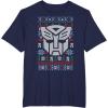 imageTransformers Christmas Autobots Retro Ugly Sweater Style TShirtNavy Blue