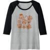 imageTransformers Christmas Gingerbread Cookies Raglan Baseball TeeBlackAthletic Heather