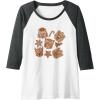 imageTransformers Christmas Gingerbread Cookies Raglan Baseball TeeDark Heather GreyWhite