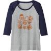 imageTransformers Christmas Gingerbread Cookies Raglan Baseball TeeNavy BlueAthletic Heather