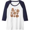 imageTransformers Christmas Gingerbread Cookies Raglan Baseball TeeNavy BlueWhite