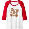 imageTransformers Christmas Gingerbread Cookies Raglan Baseball TeeRedWhite