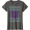 imageTransformers Christmas Retro Decepticon Ugly Sweater Style TShirtAsphalt Grey