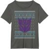 imageTransformers Christmas Retro Decepticon Ugly Sweater Style TShirtAsphalt Grey