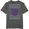 imageTransformers Christmas Retro Decepticon Ugly Sweater Style TShirtAsphalt Grey