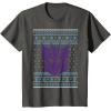 imageTransformers Christmas Retro Decepticon Ugly Sweater Style TShirtAsphalt Grey