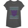 imageTransformers Christmas Retro Decepticon Ugly Sweater Style TShirtAsphalt Grey