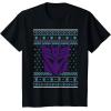 imageTransformers Christmas Retro Decepticon Ugly Sweater Style TShirtBlack