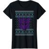 imageTransformers Christmas Retro Decepticon Ugly Sweater Style TShirtBlack