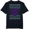 imageTransformers Christmas Retro Decepticon Ugly Sweater Style TShirtBlack