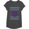 imageTransformers Christmas Retro Decepticon Ugly Sweater Style TShirtDark Heather Grey