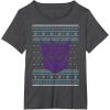 imageTransformers Christmas Retro Decepticon Ugly Sweater Style TShirtDark Heather Grey