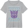 imageTransformers Christmas Retro Decepticon Ugly Sweater Style TShirtHeather Grey