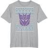 imageTransformers Christmas Retro Decepticon Ugly Sweater Style TShirtHeather Grey