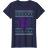 imageTransformers Christmas Retro Decepticon Ugly Sweater Style TShirtNavy Blue