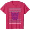 imageTransformers Christmas Retro Decepticon Ugly Sweater Style TShirtRed Heather