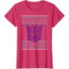 imageTransformers Christmas Retro Decepticon Ugly Sweater Style TShirtRed Heather