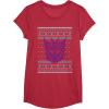 imageTransformers Christmas Retro Decepticon Ugly Sweater Style TShirtRed Heather