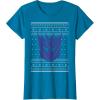 imageTransformers Christmas Retro Decepticon Ugly Sweater Style TShirtSapphire Blue