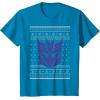 imageTransformers Christmas Retro Decepticon Ugly Sweater Style TShirtSapphire Blue
