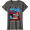 imageTransformers Optimus Prime Join The Autobots Retro Poster TShirt SmallAsphalt Grey