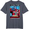 imageTransformers Optimus Prime Join The Autobots Retro Poster TShirt SmallHeather Blue