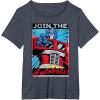 imageTransformers Optimus Prime Join The Autobots Retro Poster TShirt SmallHeather Blue