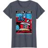imageTransformers Optimus Prime Join The Autobots Retro Poster TShirt SmallHeather Blue