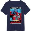 imageTransformers Optimus Prime Join The Autobots Retro Poster TShirt SmallNavy Blue