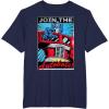 imageTransformers Optimus Prime Join The Autobots Retro Poster TShirt SmallNavy Blue