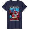 imageTransformers Optimus Prime Join The Autobots Retro Poster TShirt SmallNavy Blue