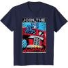 imageTransformers Optimus Prime Join The Autobots Retro Poster TShirt SmallNavy Blue