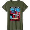 imageTransformers Optimus Prime Join The Autobots Retro Poster TShirt SmallOlive Green