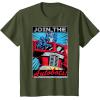 imageTransformers Optimus Prime Join The Autobots Retro Poster TShirt SmallOlive Green