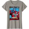 imageTransformers Optimus Prime Join The Autobots Retro Poster TShirt SmallSlate Grey