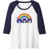imageTransformers Pride Rainbow Faces Raglan Baseball TeeNavy BlueWhite