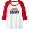 imageTransformers Pride Rainbow Faces Raglan Baseball TeeRedWhite