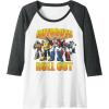 imageTransformers Retro Autobots Roll Out Group Shot Raglan Baseball TeeDark Heather GreyWhite