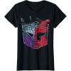 imageTransformers War for Cybertron Decepticon Autobot Split TShirtBlack