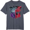 imageTransformers War for Cybertron Decepticon Autobot Split TShirtHeather Blue