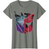 imageTransformers War for Cybertron Decepticon Autobot Split TShirtOlive Heather
