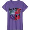 imageTransformers War for Cybertron Decepticon Autobot Split TShirtPurple Heather