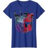 imageTransformers War for Cybertron Decepticon Autobot Split TShirtRoyal Blue
