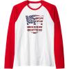 imageTransformers Autobots American Flag Logo Raglan Baseball TeeRedWhite