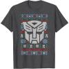imageTransformers Christmas Autobots Retro Ugly Sweater Style TShirtDark Heather Grey
