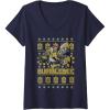 imageTransformers Christmas Bumblebee Ugly Sweater VNeck TShirtNavy Blue