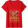 imageTransformers Christmas Bumblebee Ugly Sweater VNeck TShirtRed